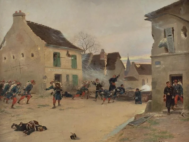 1847-Gustave Vient - Una drammatica scena di battaglia della guerra franco - prussiana